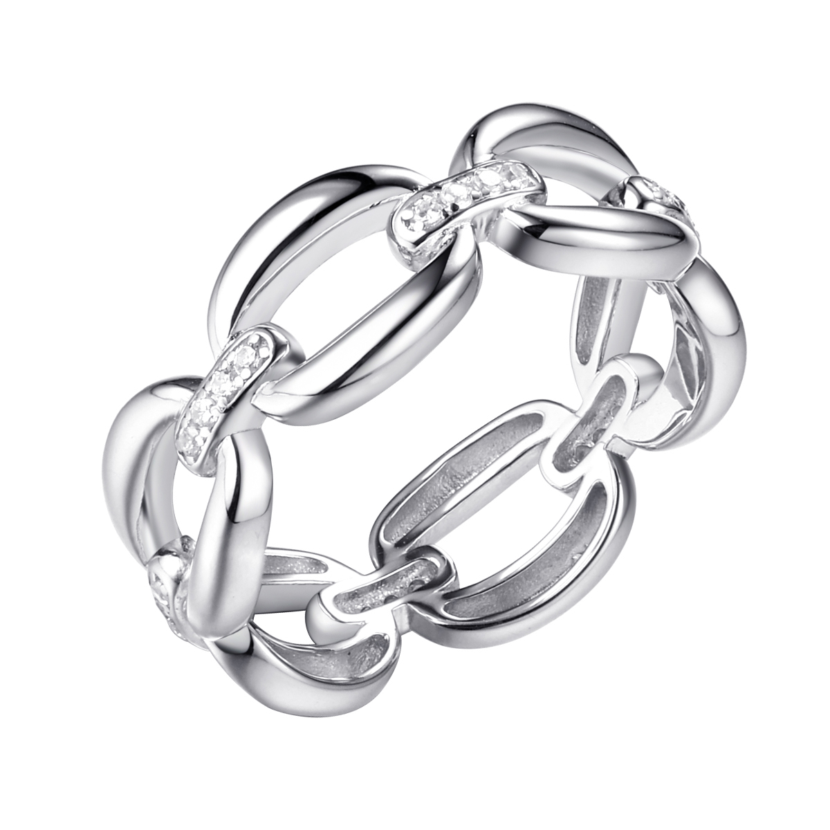 Кольцо из серебра с фианитами