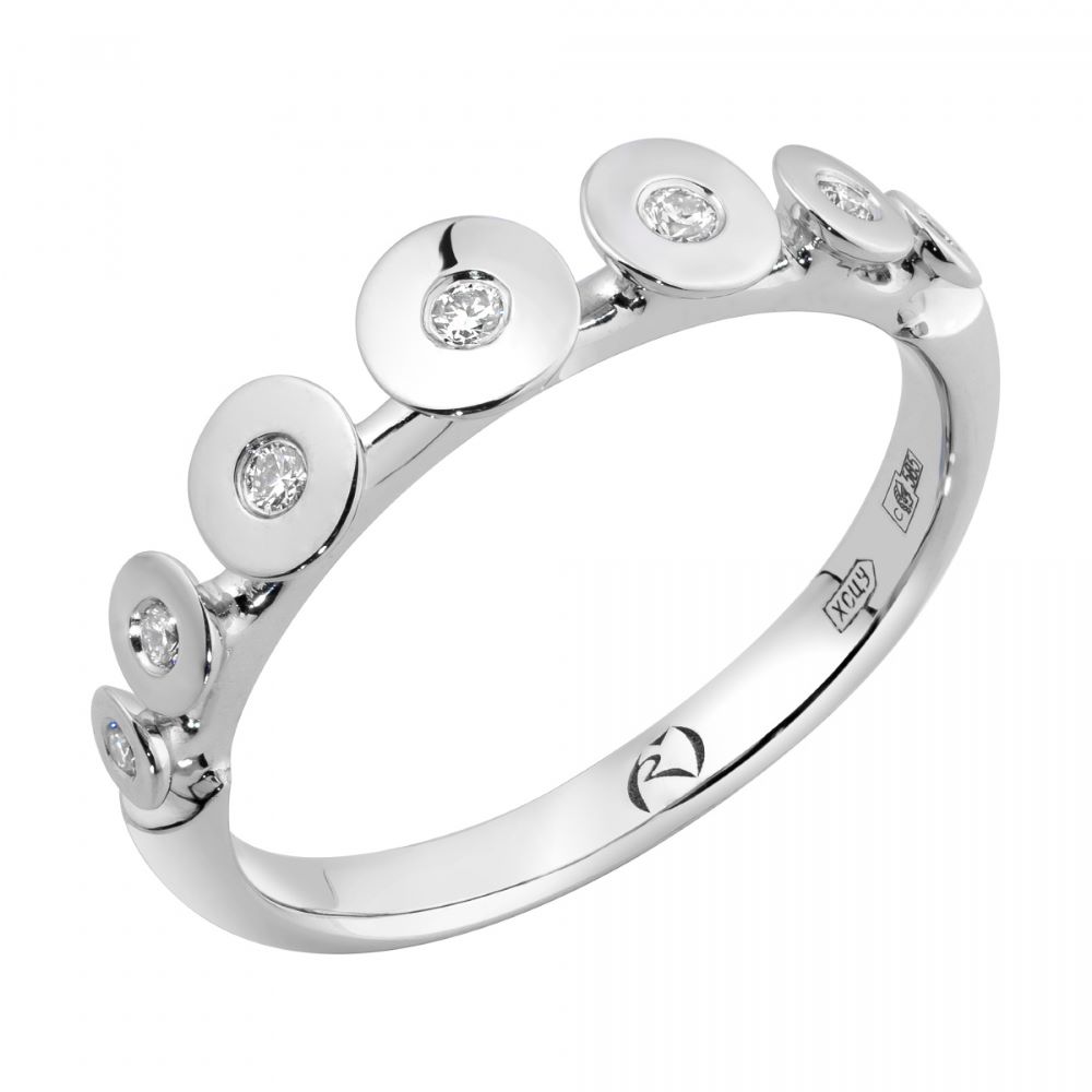 Кольцо из белого золота с бриллиантами