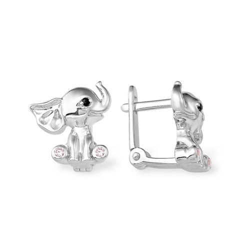 Серьги из серебра с фианитами