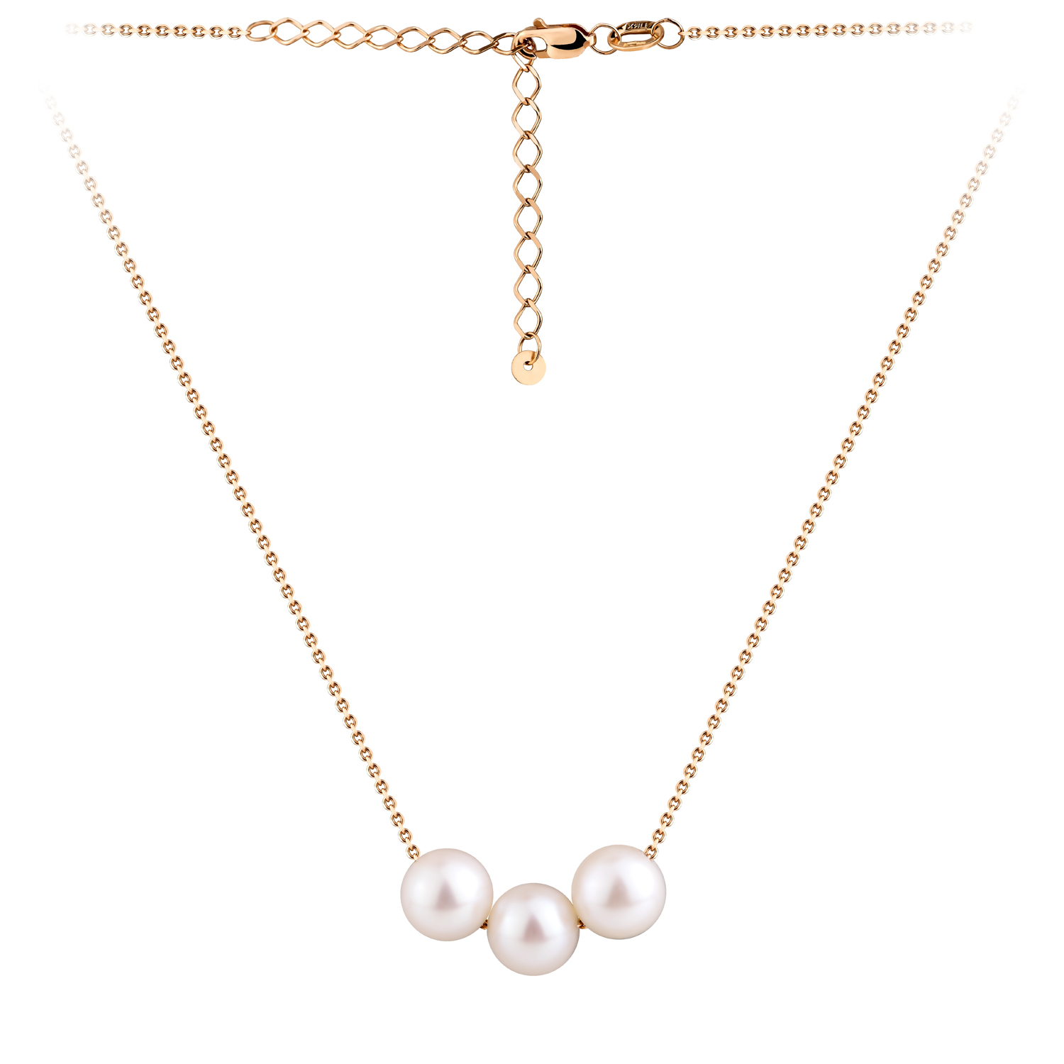 Колье из красного золота с жемчугом