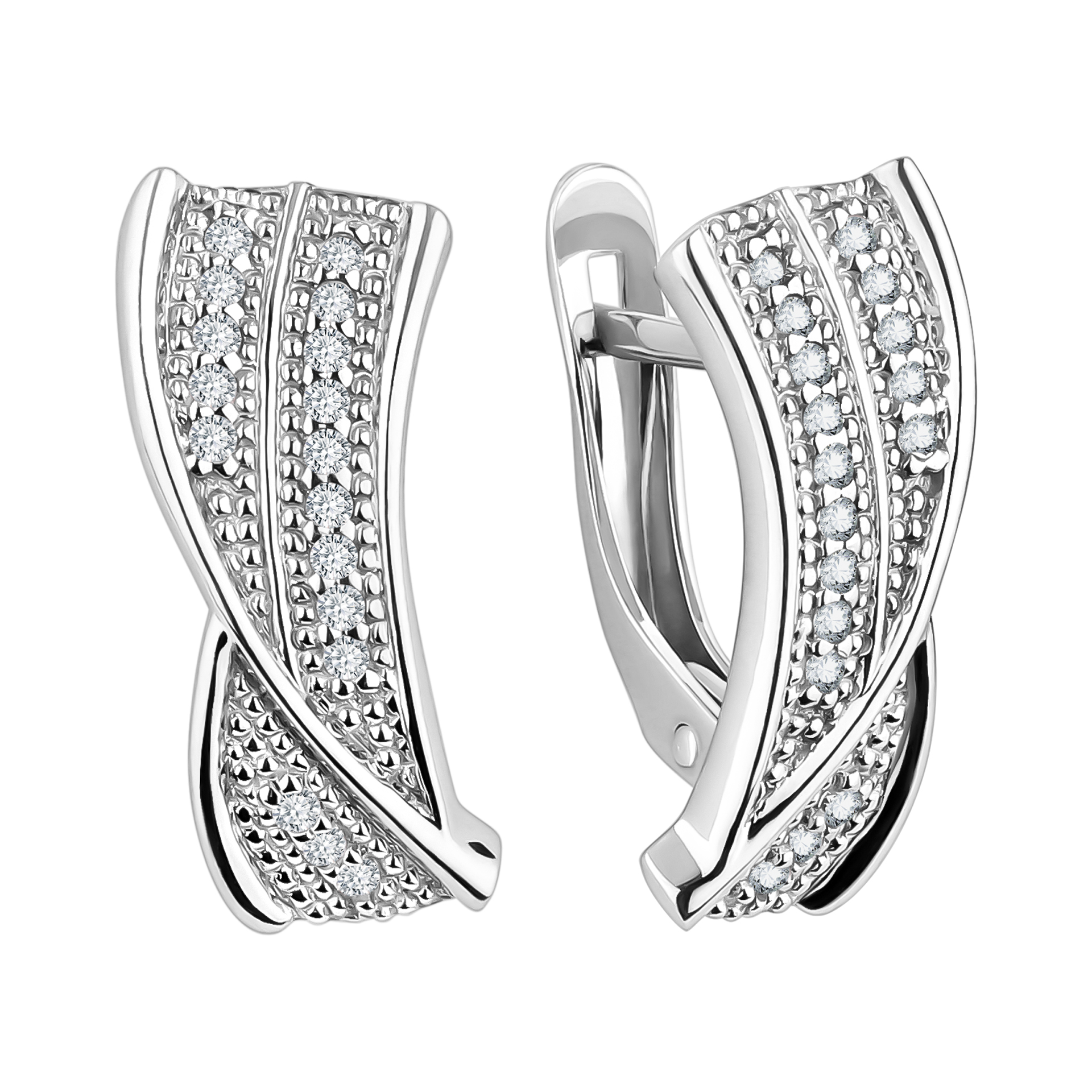 Серьги из серебра с фианитами