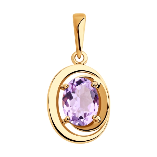 Подвеска из красного золота с аметистом