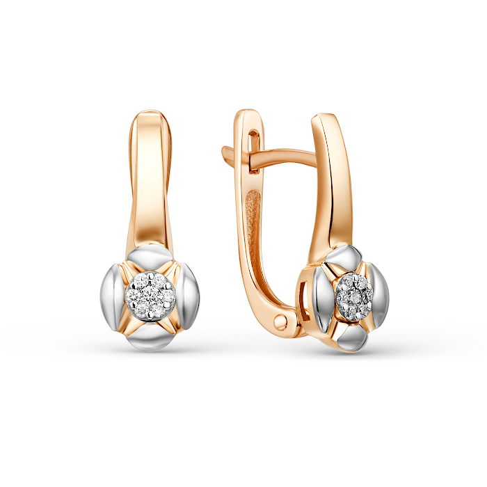 Серьги из красного золота с бриллиантами