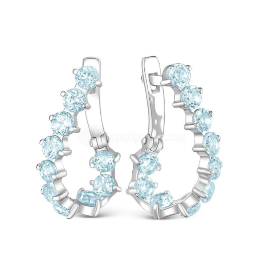 Серьги из серебра с топазом