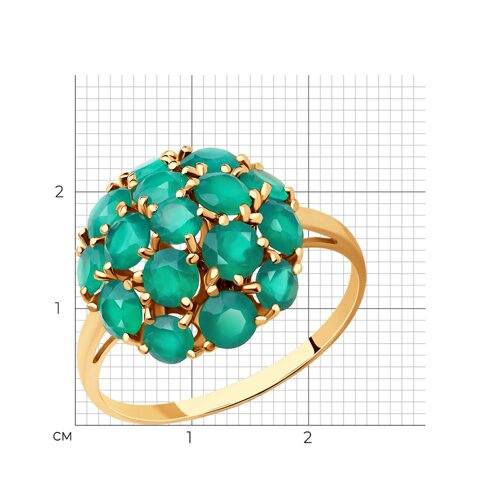 Кольцо из красного золота с агатами