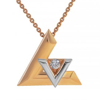 Колье из красного золота с фианитом