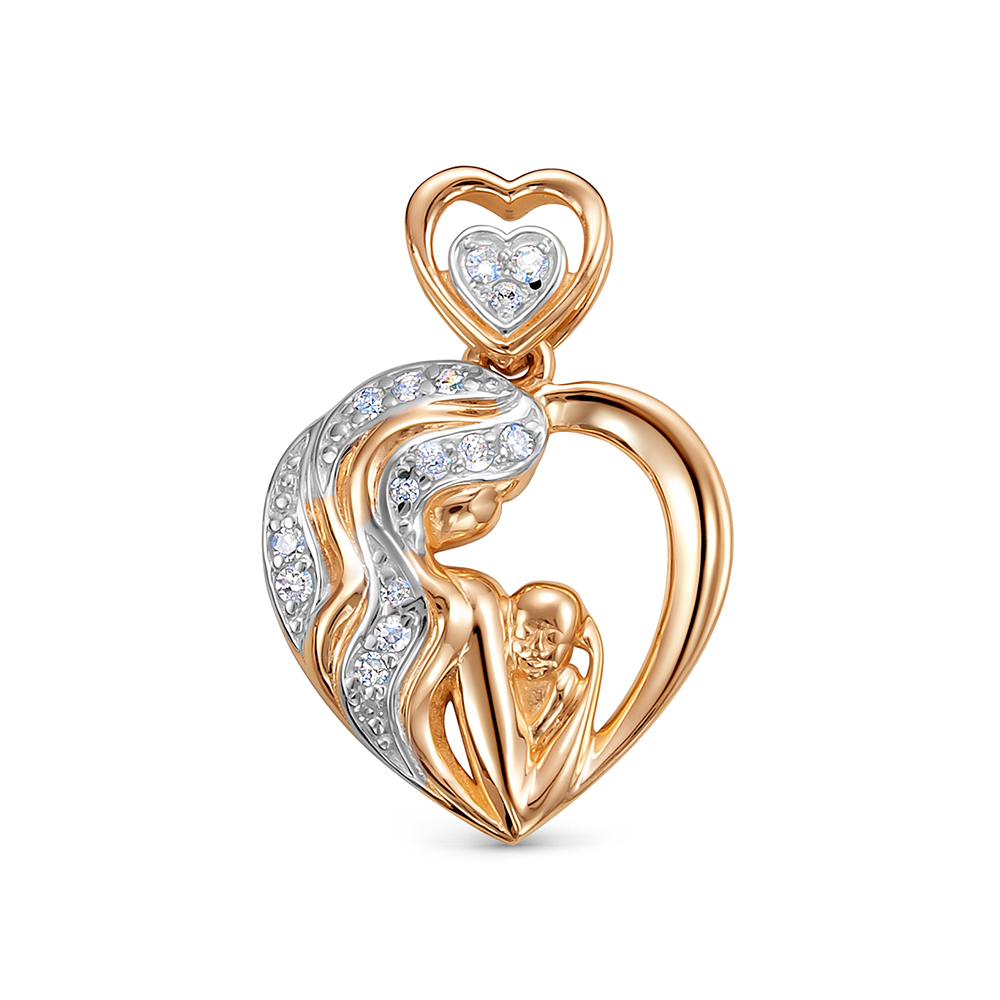 Подвеска из красного золота с бриллиантами