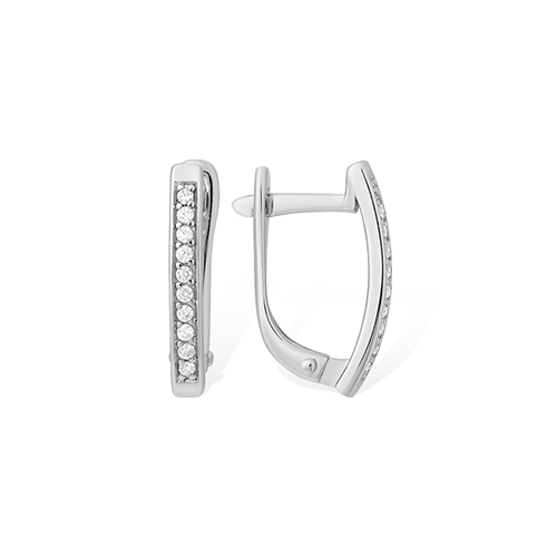Серьги из серебра с фианитами