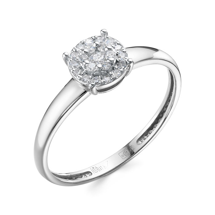 Кольцо из белого золота с бриллиантами