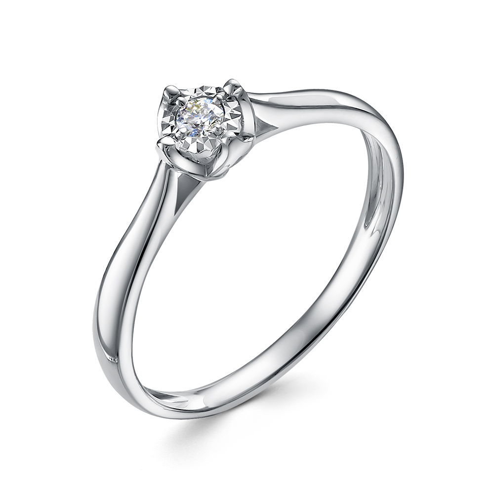 Кольцо из белого золота с бриллиантом