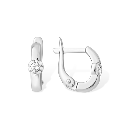 Серьги из серебра с фианитами