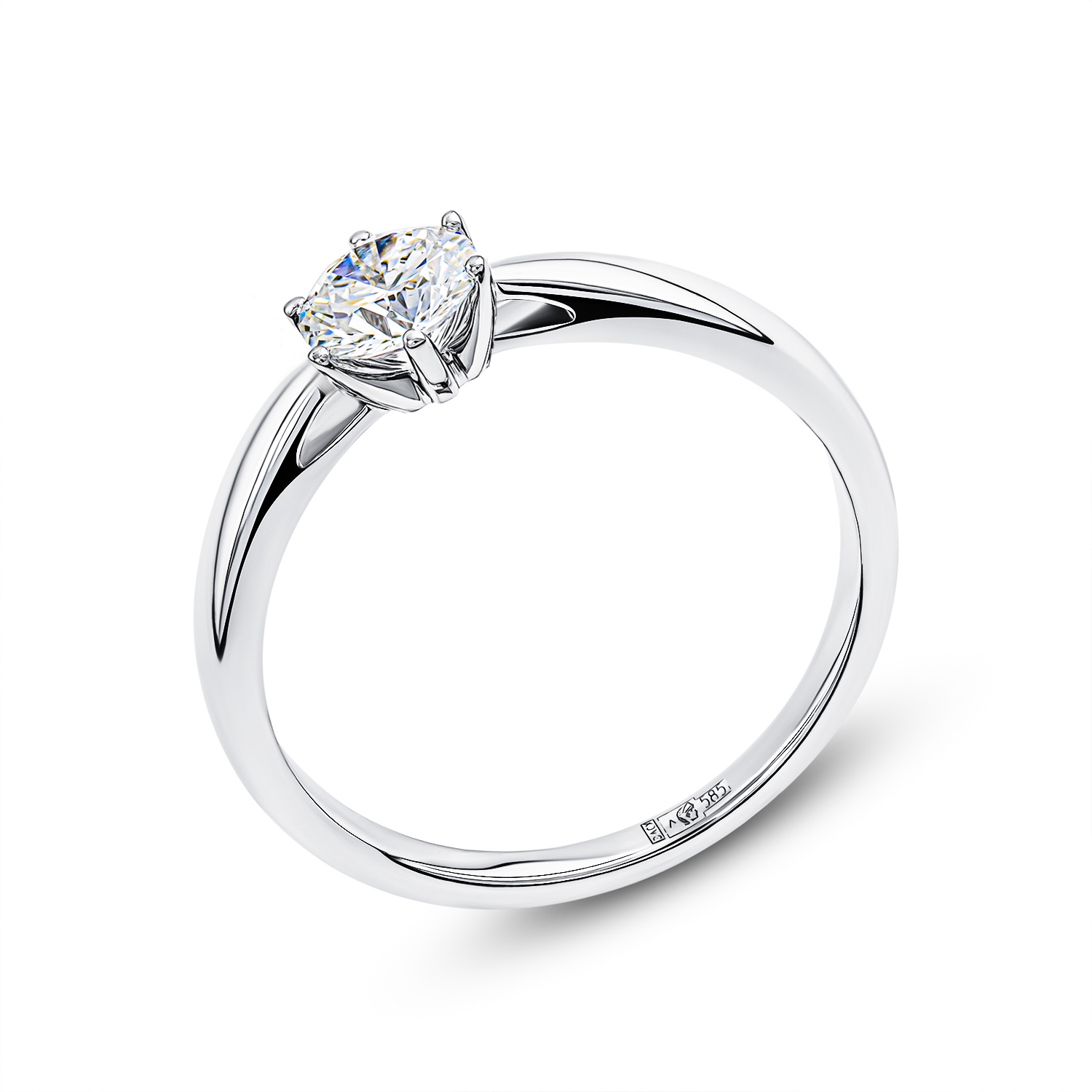 Кольцо из белого золота с бриллиантом