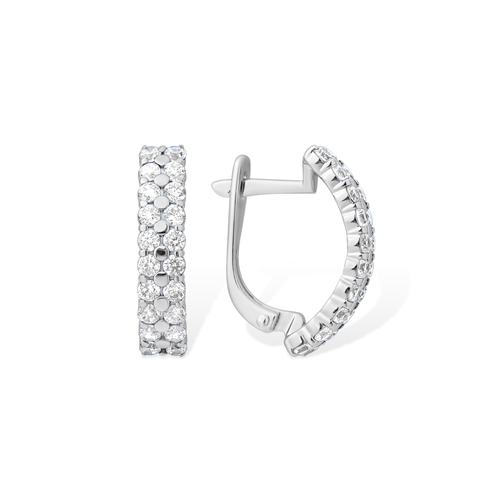 Серьги из серебра с фианитами