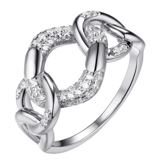 Кольцо из серебра с фианитами