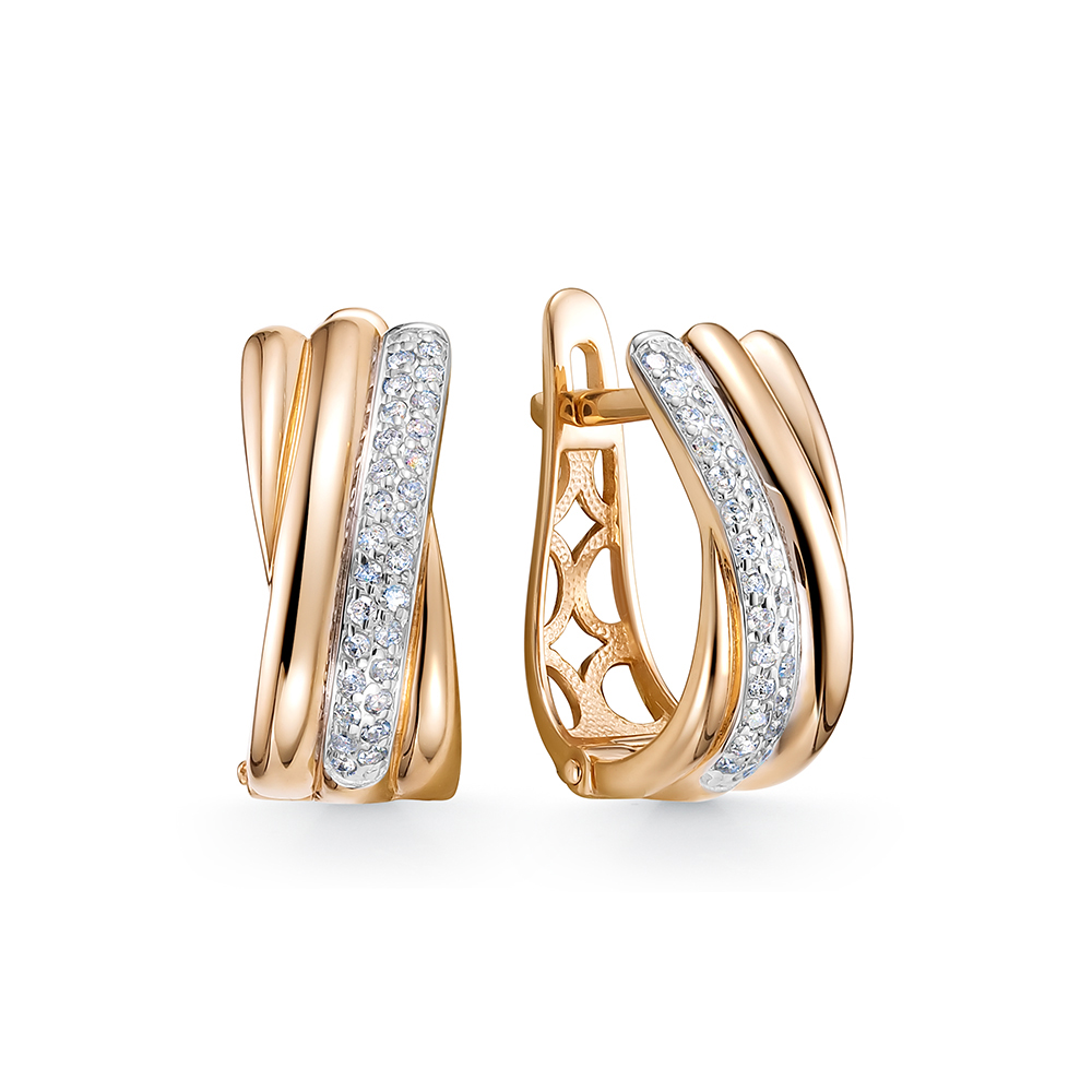 Серьги из красного золота с бриллиантами