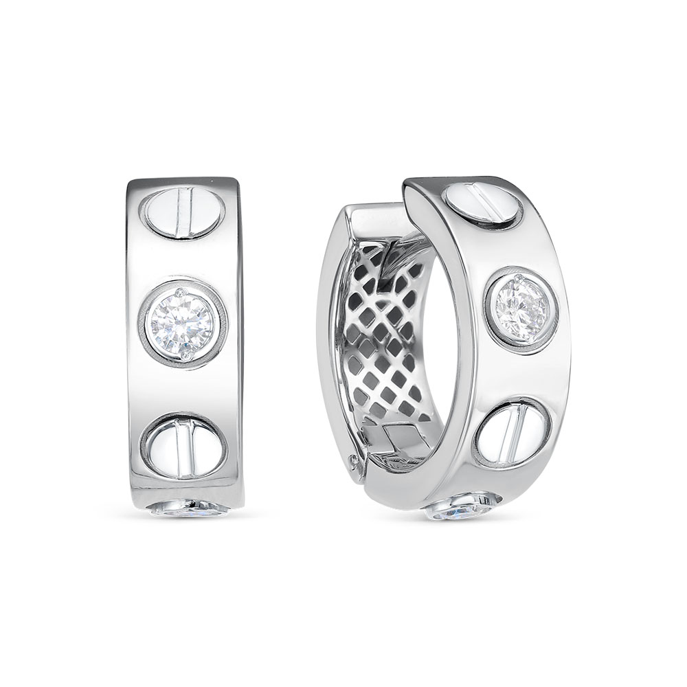 Серьги конго из серебра с фианитами