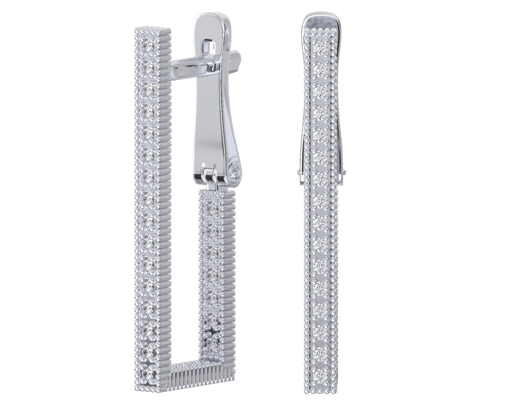 Серьги из серебра с фианитами