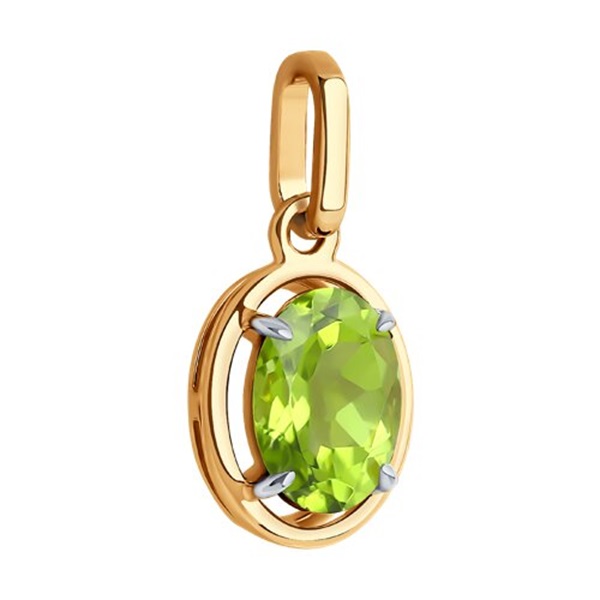 Подвеска из красного золота с хризолитом