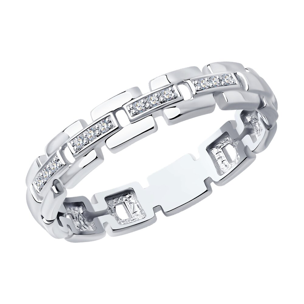 Кольцо из белого золота с бриллиантами