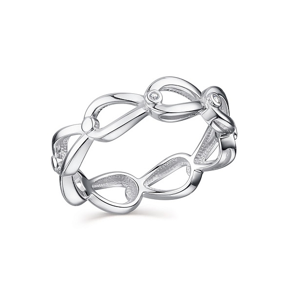 Кольцо из серебра с бриллиантами