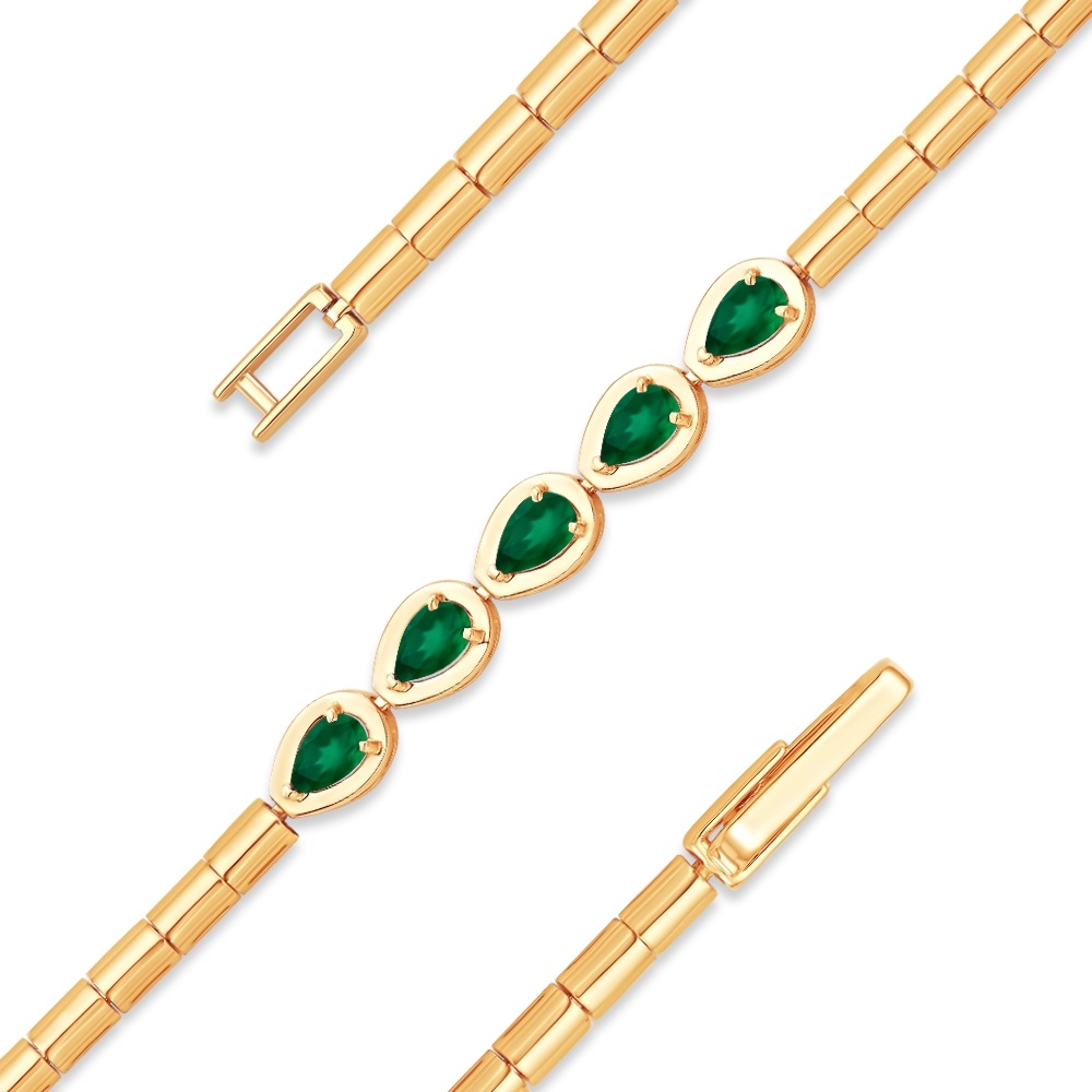 Браслет из красного золота с агатами