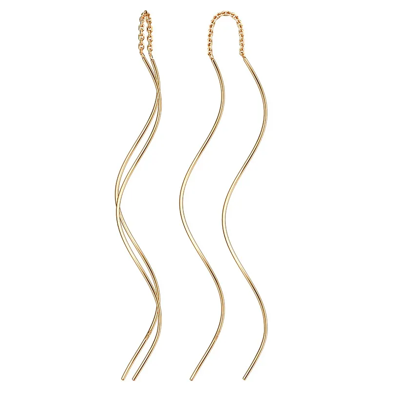 Серьги из красного золота «Волны на Кобре»