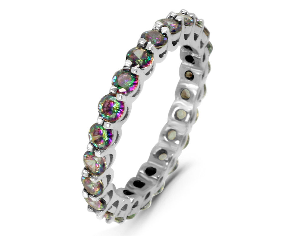 Кольцо из серебра с мистик кварцем