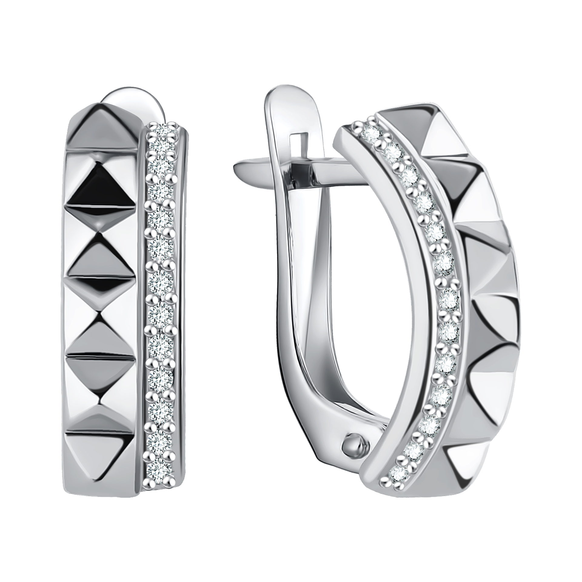 Серьги из серебра с фианитами