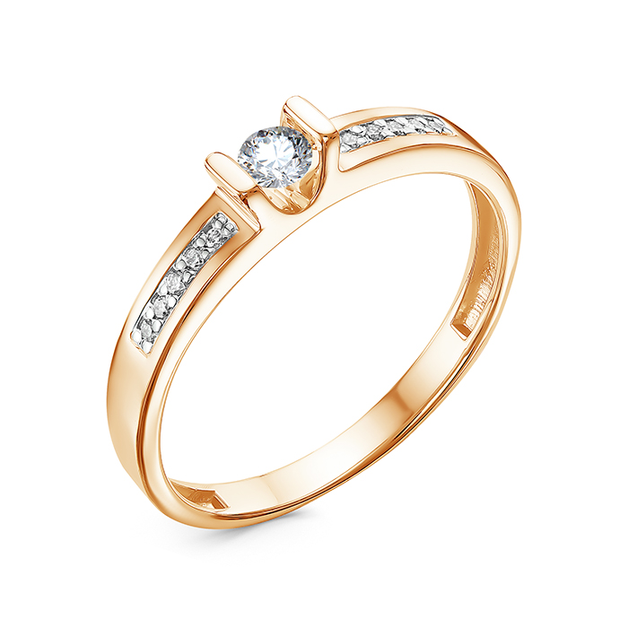 Кольцо из красного золота с бриллиантами