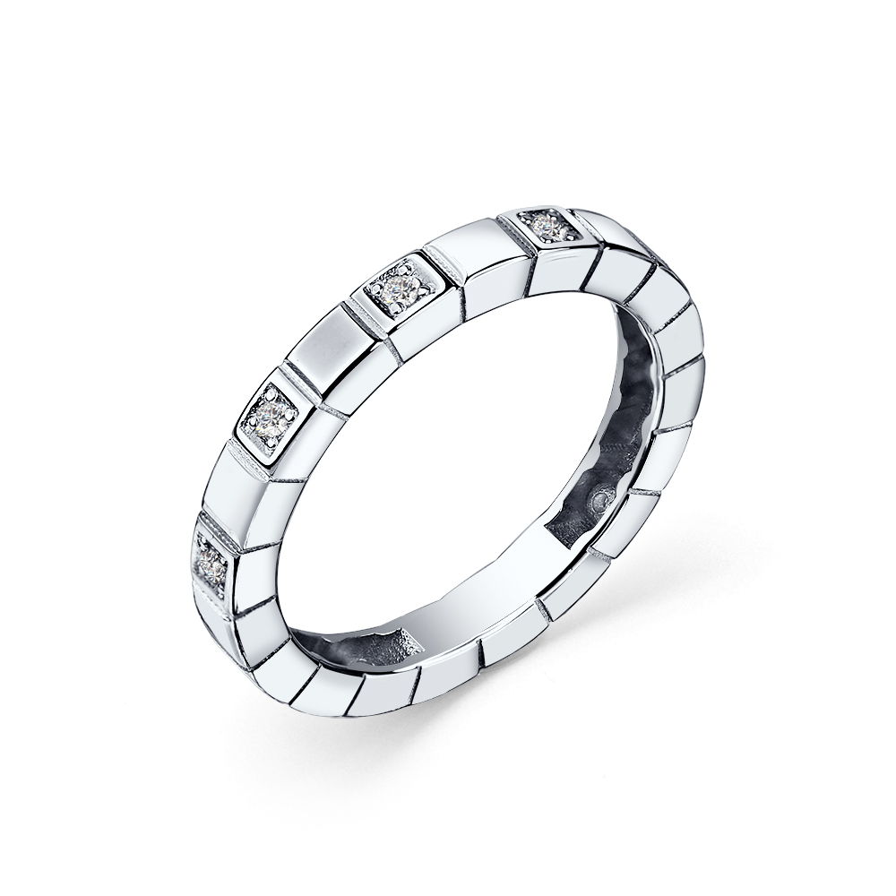 Кольцо из серебра с фианитами