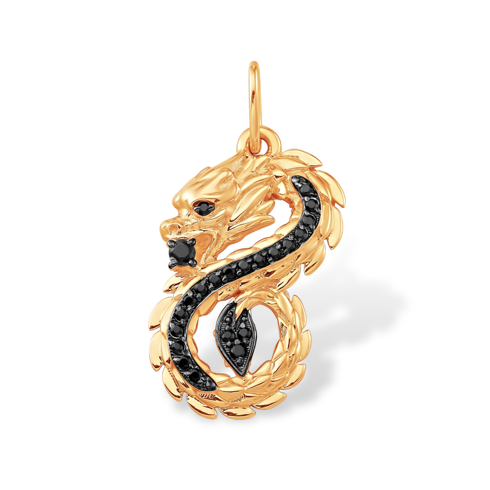 Подвеска из красного золота с фианитами