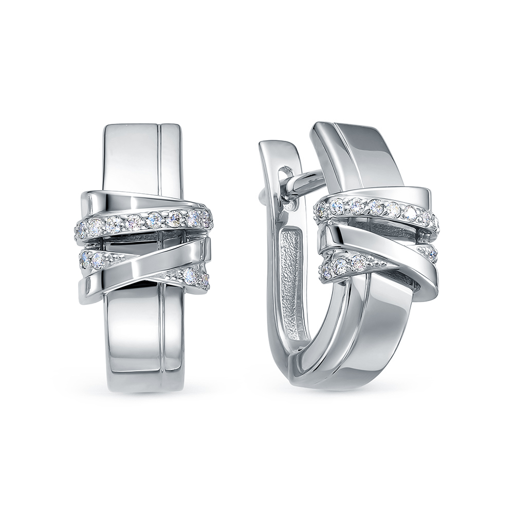 Серьги из белого золота с бриллиантами