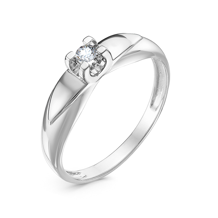 Кольцо из белого золота с бриллиантом