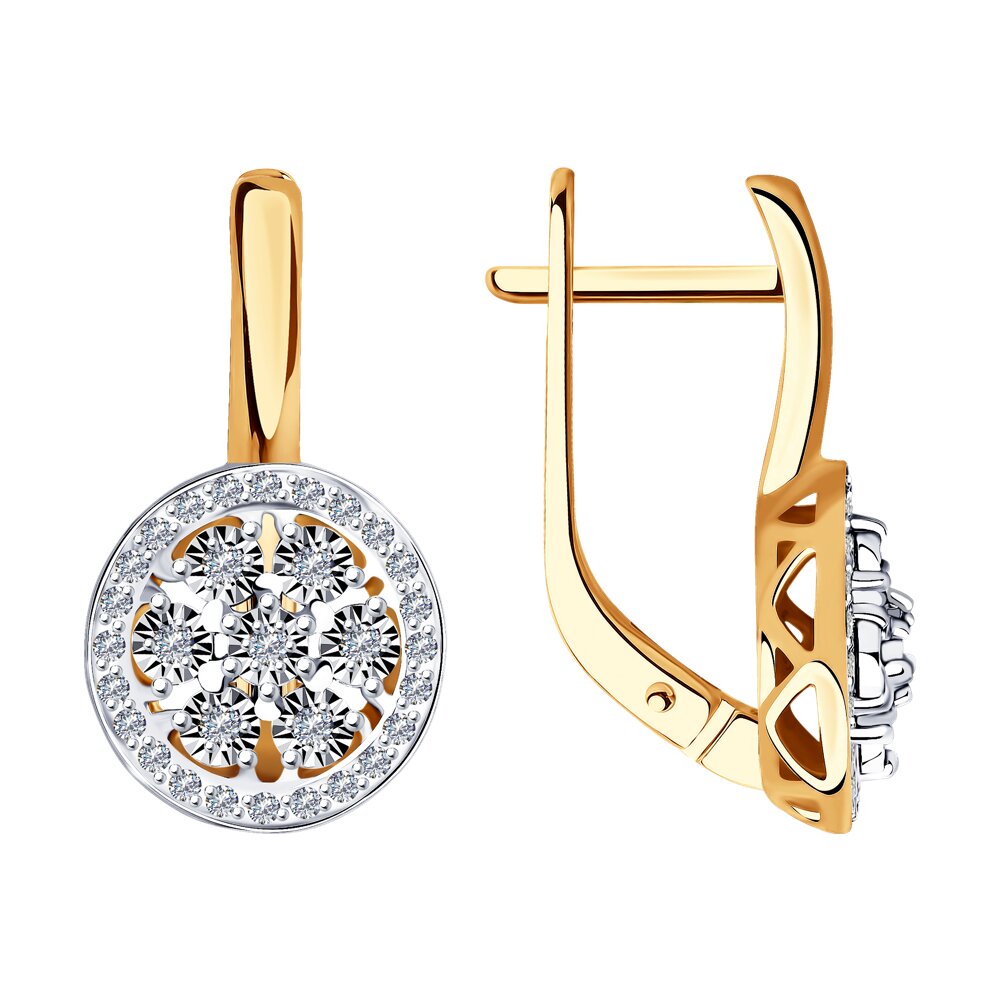 Серьги из красного золота с бриллиантами