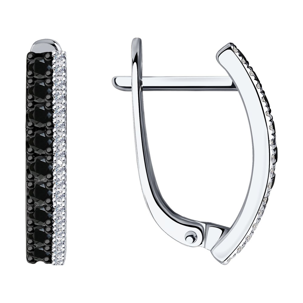 Серьги из белого золота с бриллиантами