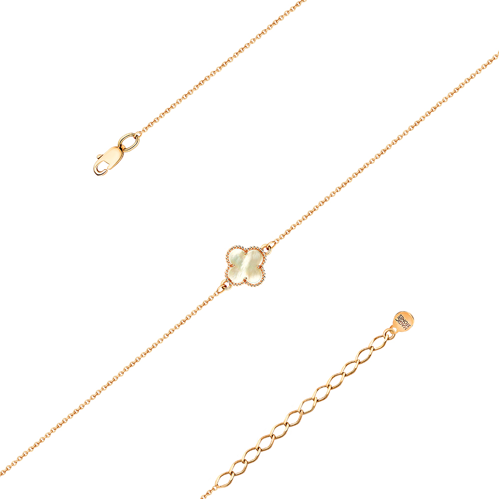 Браслет из красного золота с перламутром