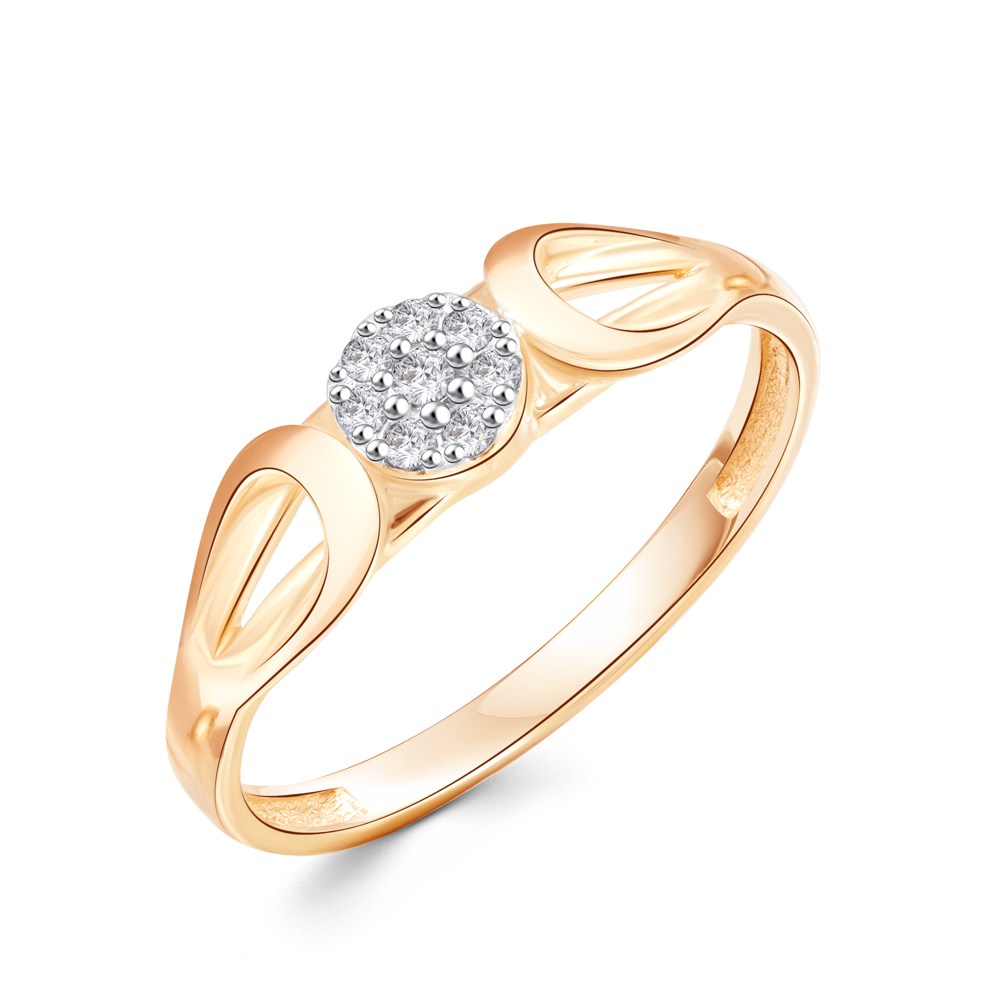 Кольцо из красного золота с фианитами