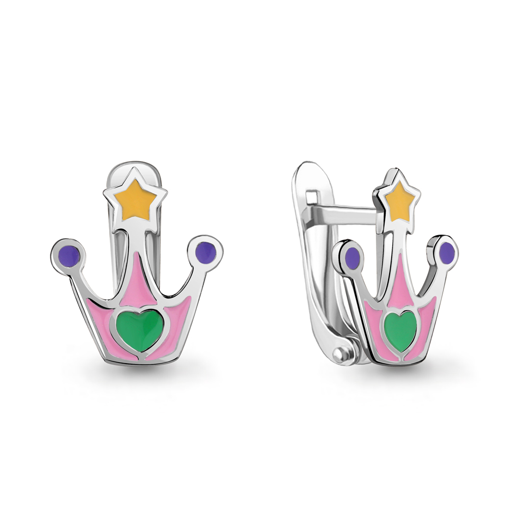 Серьги из серебра с эмалью