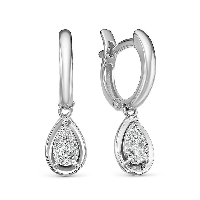 Серьги из белого золота с бриллиантами