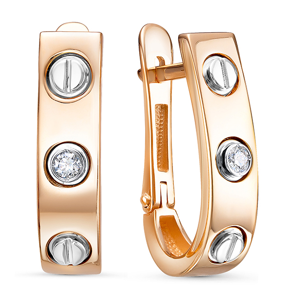 Серьги из красного золота с бриллиантами