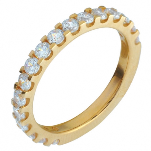 Кольцо из желтого золота с фианитами