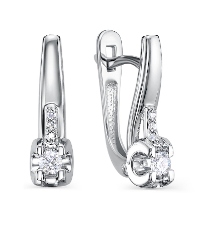 Серьги из белого золота с бриллиантами