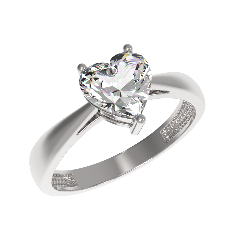 Кольцо из серебра с фианитом