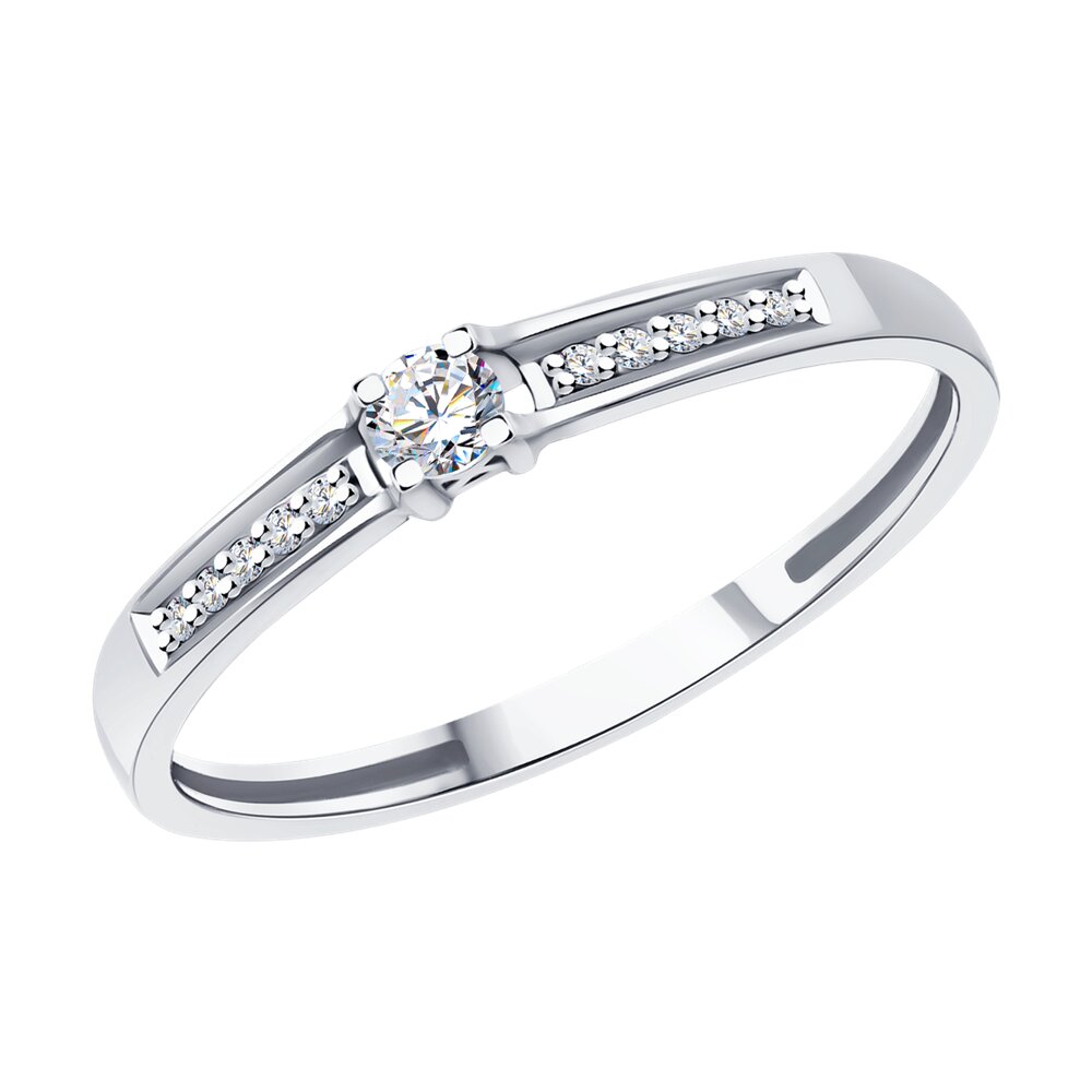 Кольцо из белого золота с бриллиантами