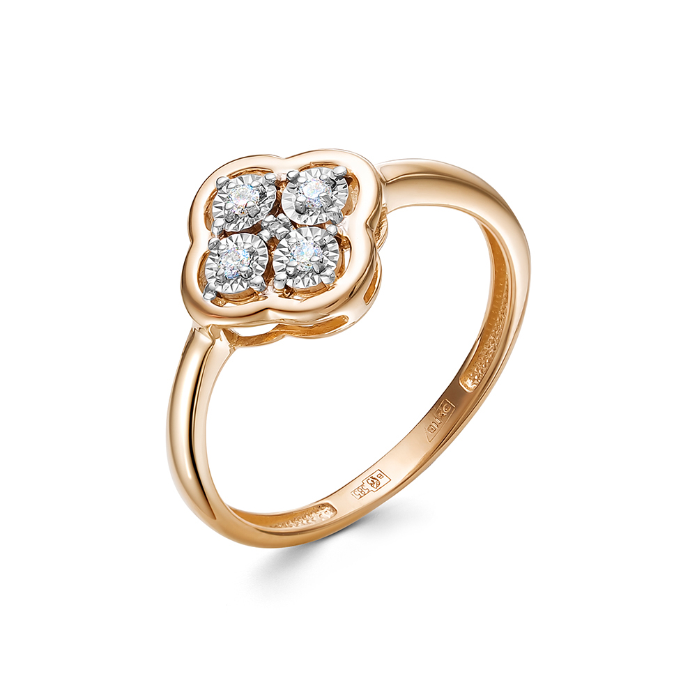 Кольцо из красного золота с бриллиантами