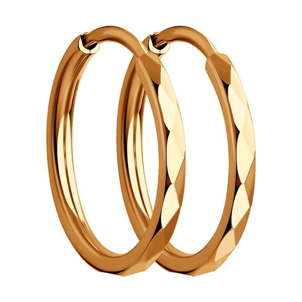 Серьги-конго из красного золота