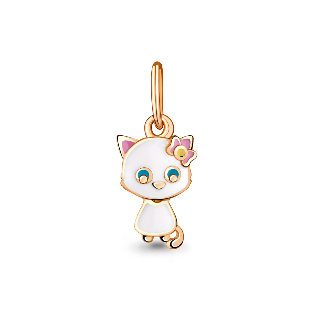 Подвеска из красного золота с эмалью