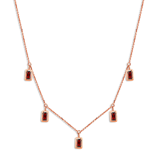 Колье из красного золота с гранатами