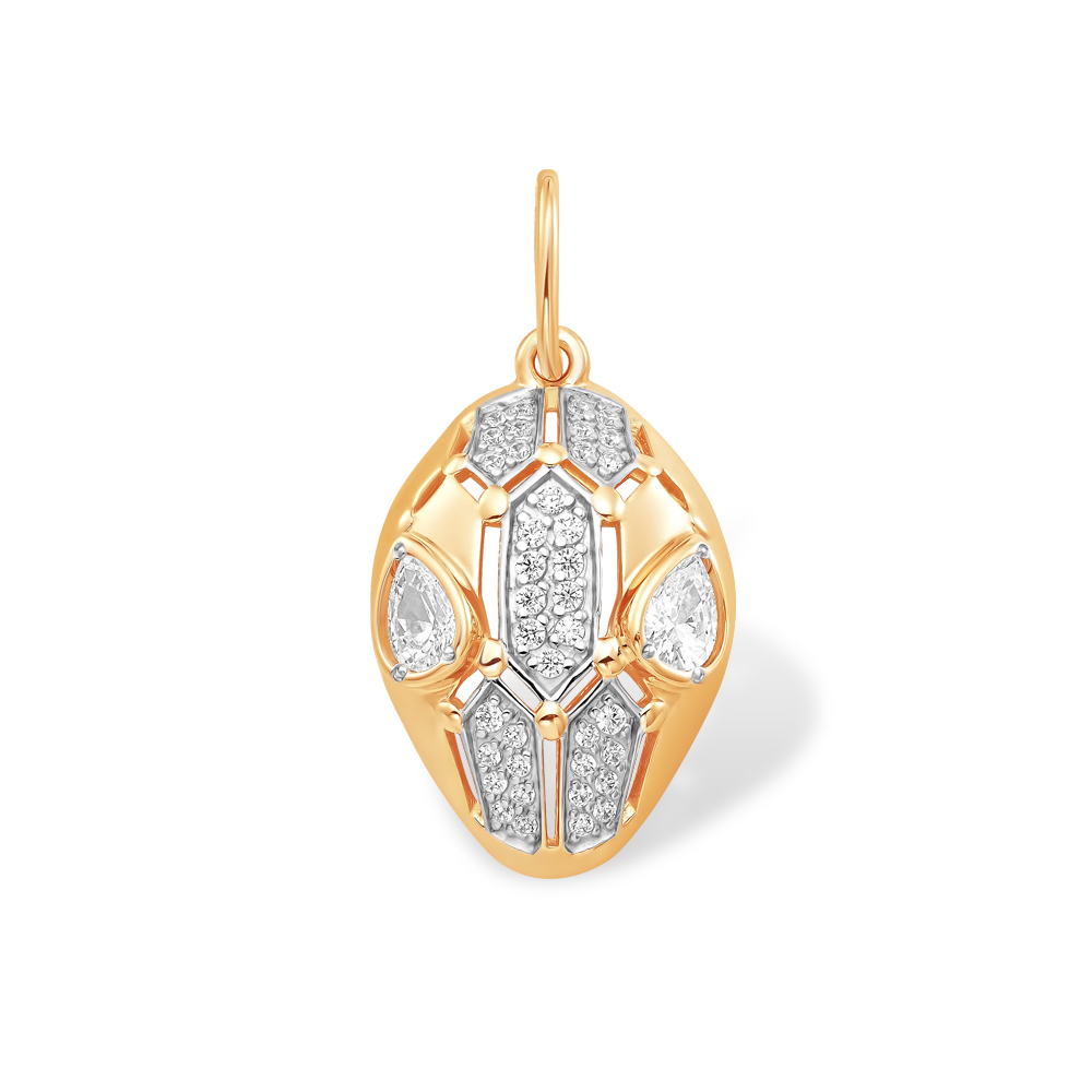 Подвеска из красного золота с фианитами