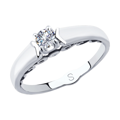 Кольцо из белого золота с бриллиантами